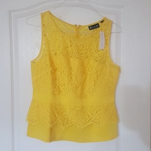 A bright yellow lace top.